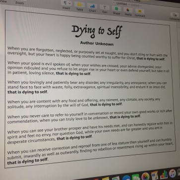 Dying to Self1